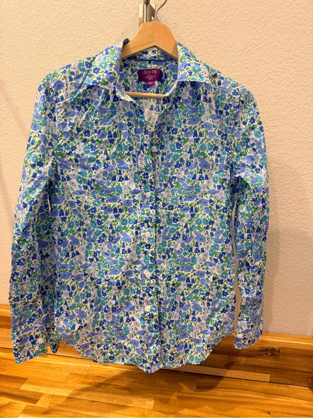 J. Crew Liberty Floral Button-Down in Blue & Green
